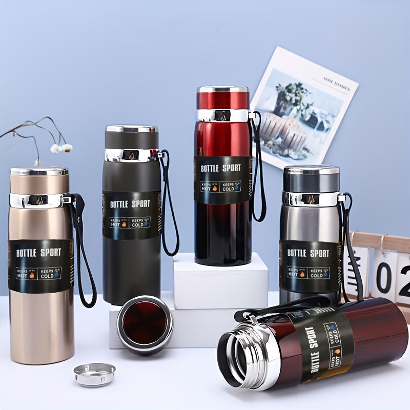 Premium 316 Stainless Vacuum Insulated Water Bottle - 800ml/27oz. Traditional Chinese gift drinkware keeps beverages cold for 24 hours and warm for 10 hours. Portable for camping, hiking, driving, and car travel. PVC-free with seal feature for climbing.