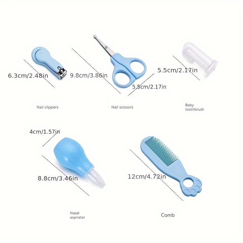 Набор из 5 основных средств ухода за детьми для возраста 0-3 года - включает мягкие ножницы для ногтей, расческу и ножницы - изготовлено из безопасного материала PP