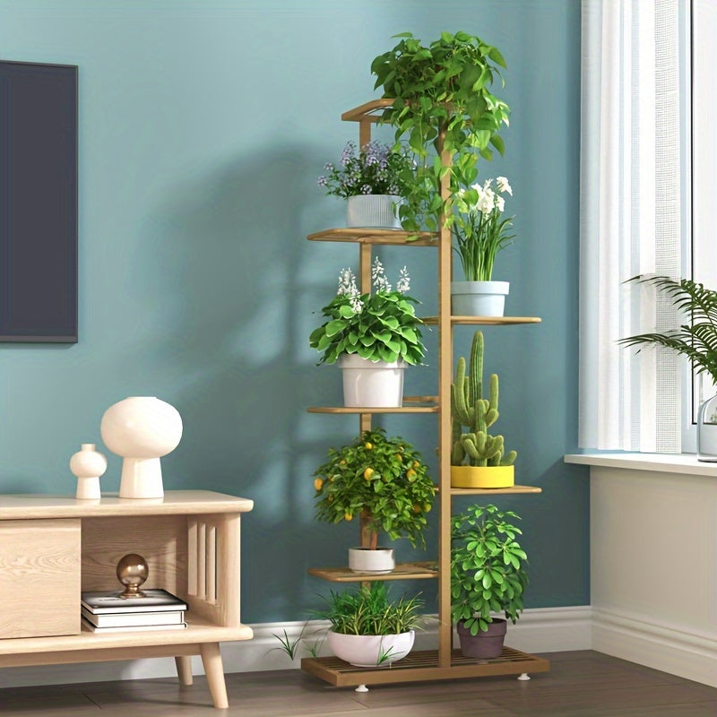 Stylish metal plant stand for indoor plants and flowers.