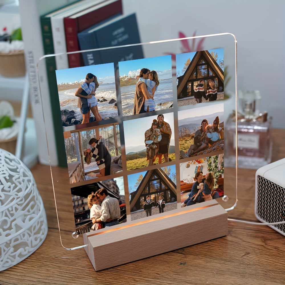 Personalized Acrylic Photo Frame - Custom Decor for Christmas and Valentine's Day, Display Love Hearts for Couples, Pet Memorial Keepsake, Creative Wall or Desk Art