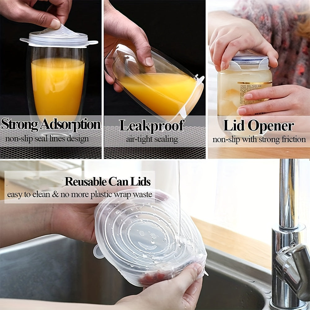 Flexible silicone lids for pet and human food cans - designed to fit perfectly on 3 standard sizes: 6.6cm, 7.49cm, and 8.13cm cans - ideal for small pet food containers - preserves freshness of food.