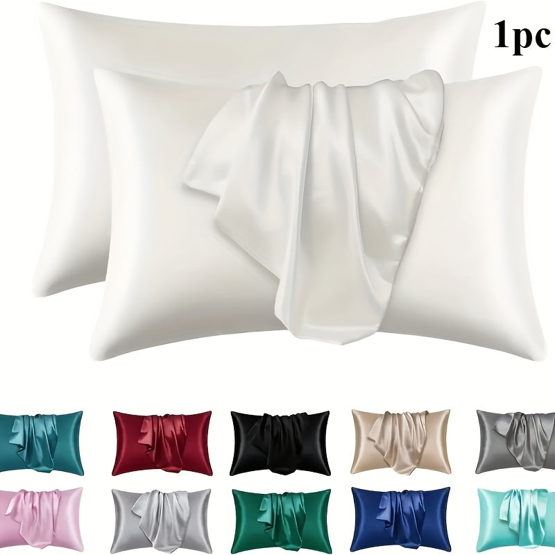 Indulge in Luxury with a Single Luxury Satin Pillowcase - Smooth, Comfortable & Gentle on Skin, Available in Solid Colors with Envelope Closure, Easy to Clean in the Washing Machine - Ideal for Home Bedding