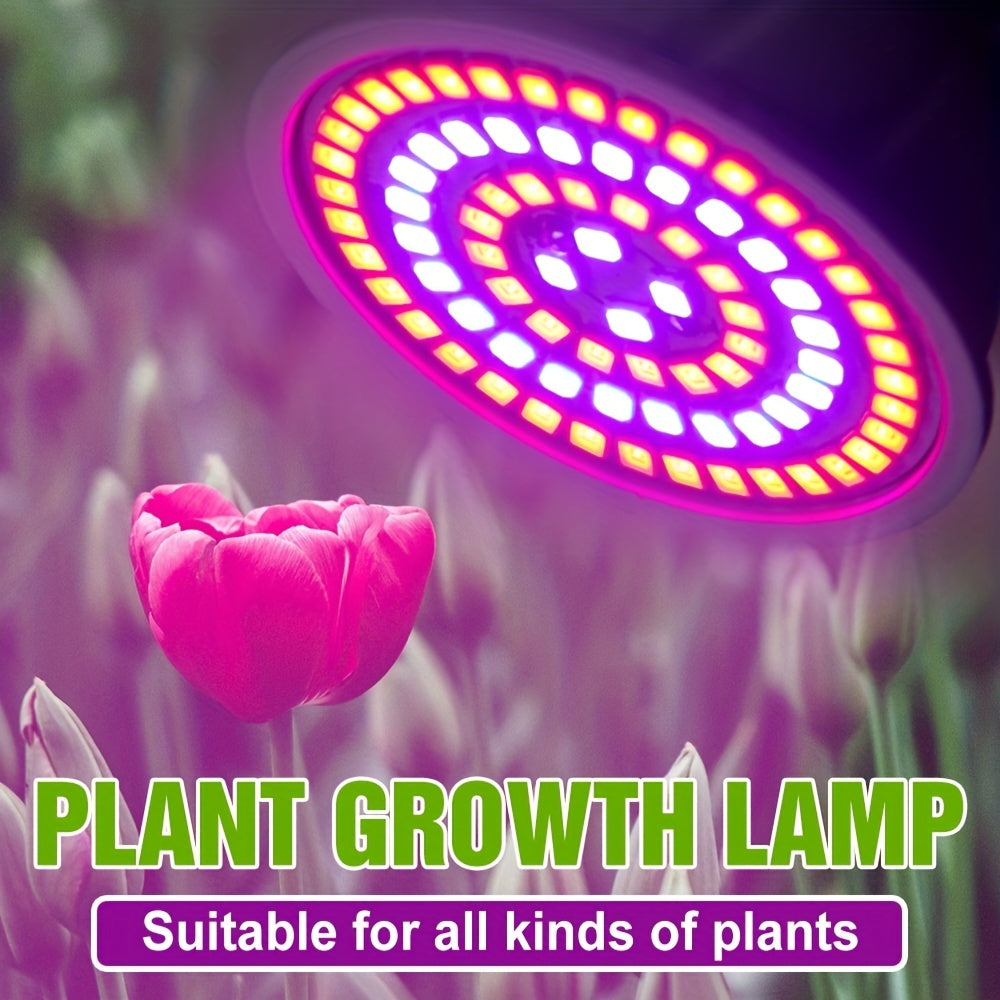 E27 LED Grow Light Bulb for Indoor Plants, Full Spectrum Hydroponic Lamp with 48/60 SMD2835 LEDs, Suitable for Greenhouse Tent Gardening.