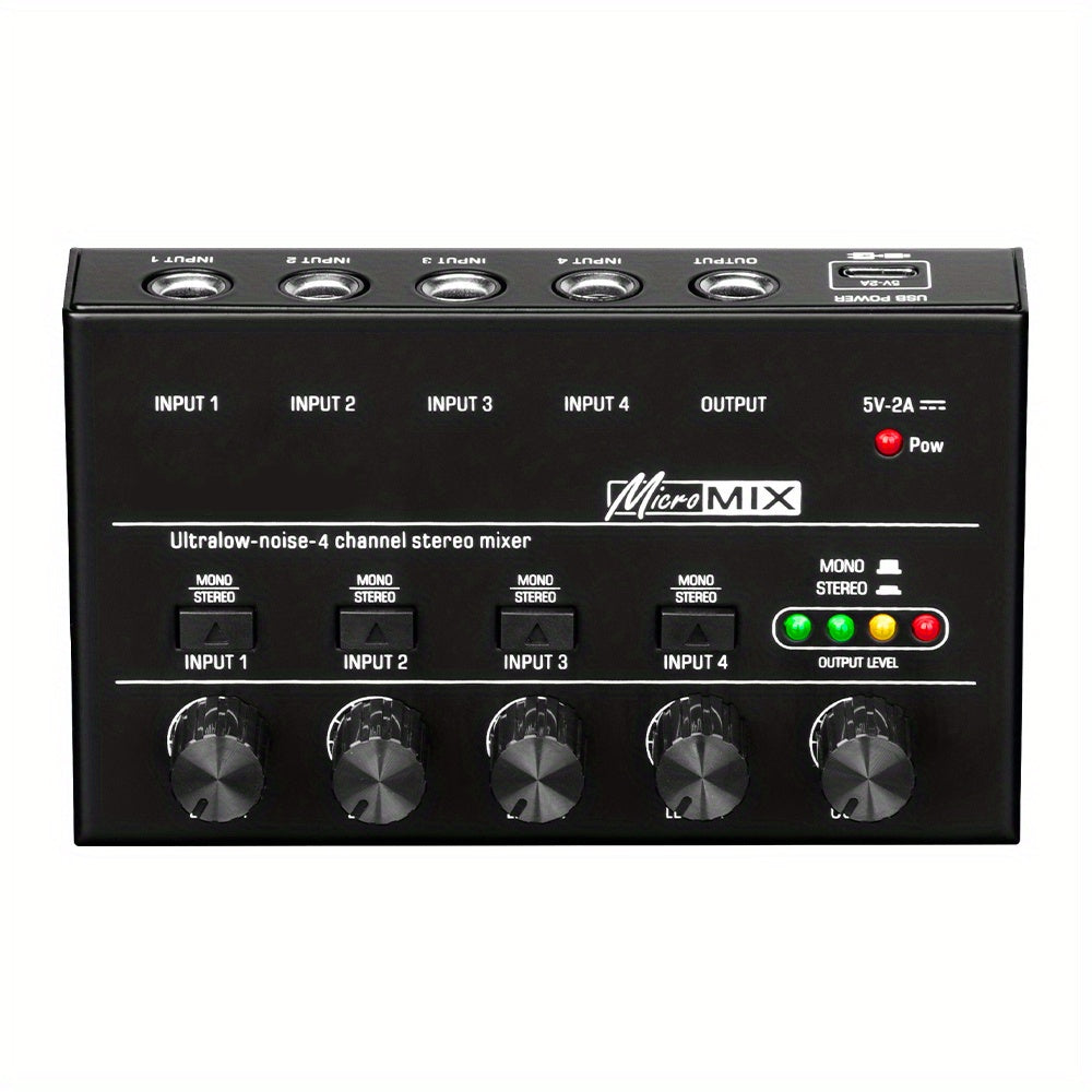 4-8 Channel Line Mixer with Ultra Low Noise, Easy Operation, DC5V Power Supply