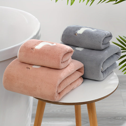 Get 2 Christmas Halloween Gifts with this adorable Alpaca Towel Bath Towel Set. Super soft and cute, it can also double as a blanket. Made from skin-friendly materials, this set is super absorbent and perfect for gifting this Christmas.