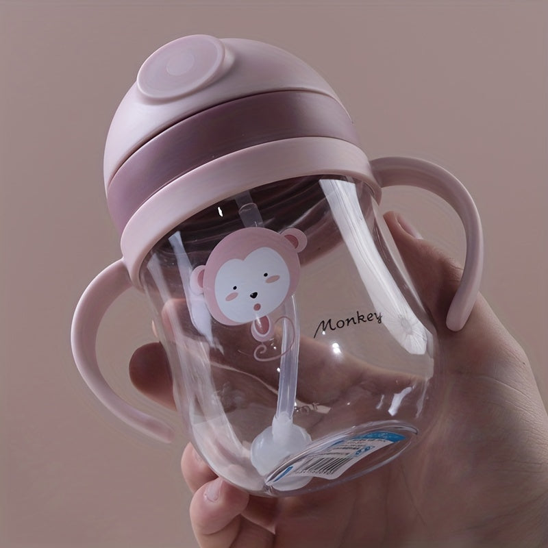 Water Drop Shaped Food Grade Drinking Cup with Straw, Cute and Drop Resistant 280ml Water Bottle