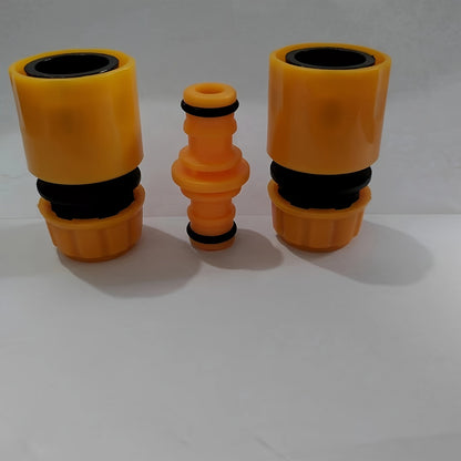 1 set of 2 combined water pipe fittings including universal nipple fittings, rubber yellow nipple fittings, and anti-drop water pipe inlet.