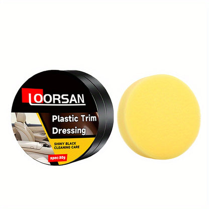 Loorsan & Plastic Restorer Paste for car surfaces - Black Shiny Finish, Easy Application, Restores Aging Damage, Before-and-After Results Shown