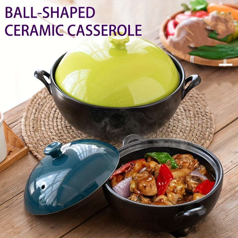 XIN TIAN LI Ceramic Casserole Dish - Withstands High Temperatures, Suitable for Gas Stovetop & Oven Use, Great for Soups & Stews, Holds 94.7oz (Enough for 3-5 Servings)