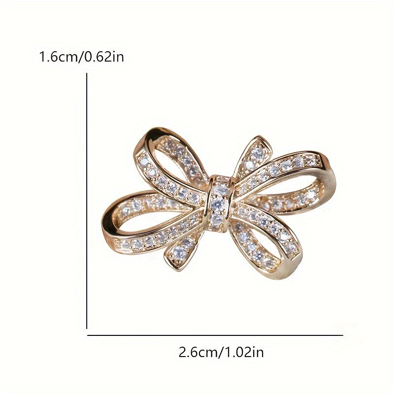 Stylish and Elegant Mini Bow Brooch for Women's V-neck Shirts with Small Pin Fastening - Clothing Accessory