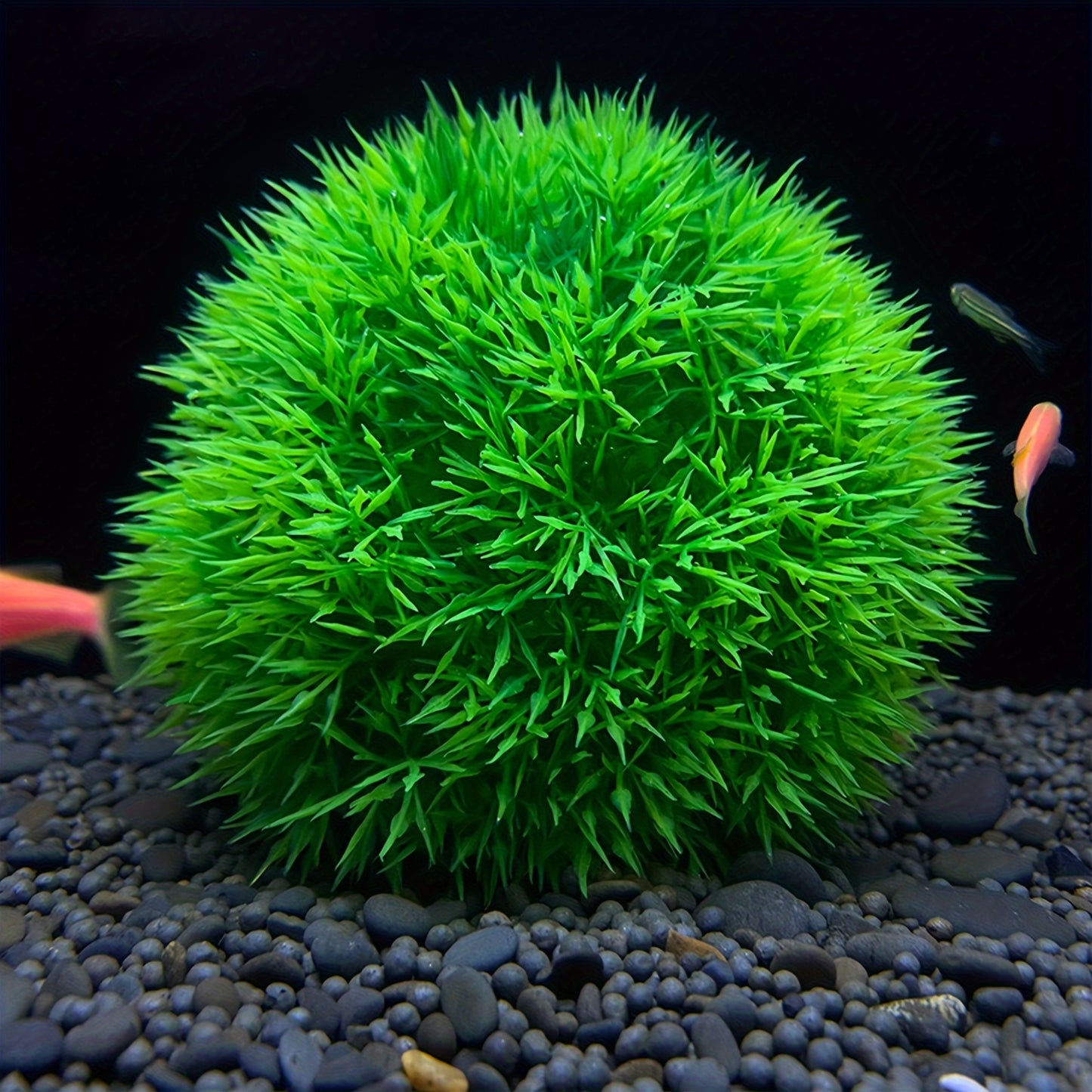 Artificial PVC Alternanthera grass ball for aquarium decoration.