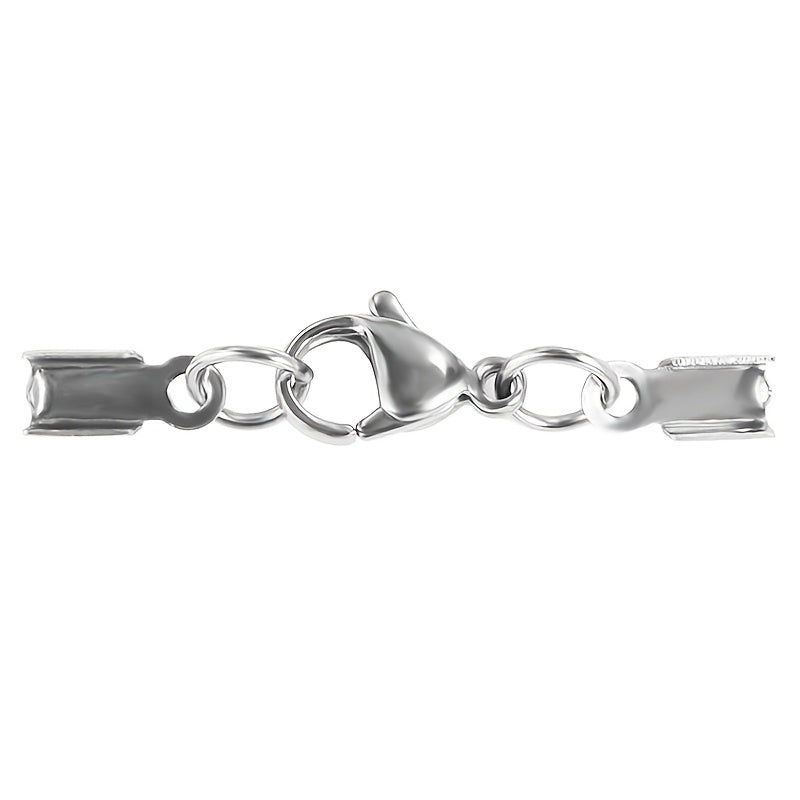 Set of 20 stainless steel rope buckle clip lobster clasps for combination necklaces, featuring a sleek design and durable stainless steel material. Ideal for jewelry crafting and accessorizing.