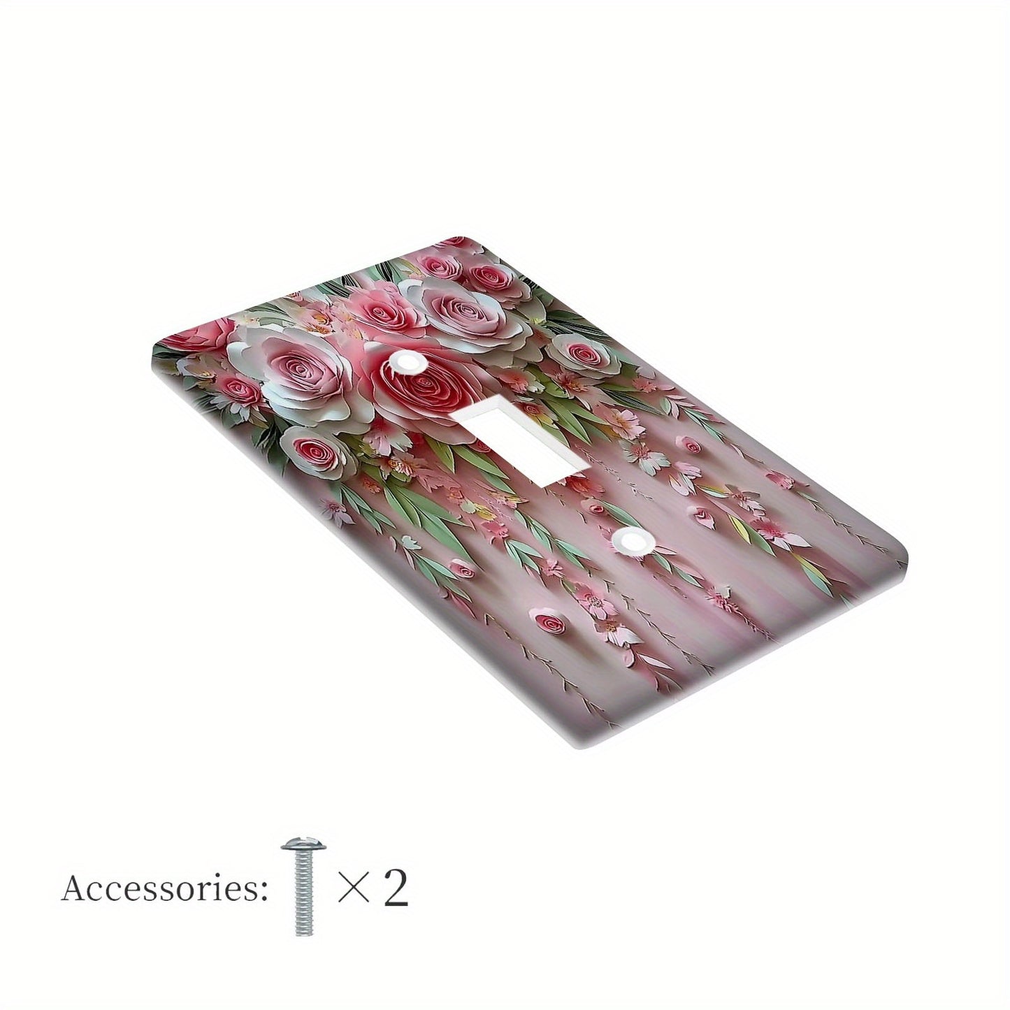 1 piece 3D floral and botanical decorative outlet cover, no power required, easy to clean - pack of 1.