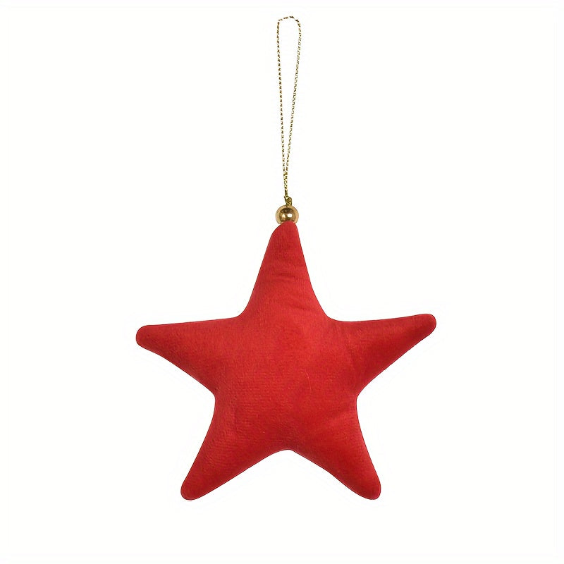 Classic velvet Christmas star ornament for decorating trees and homes.