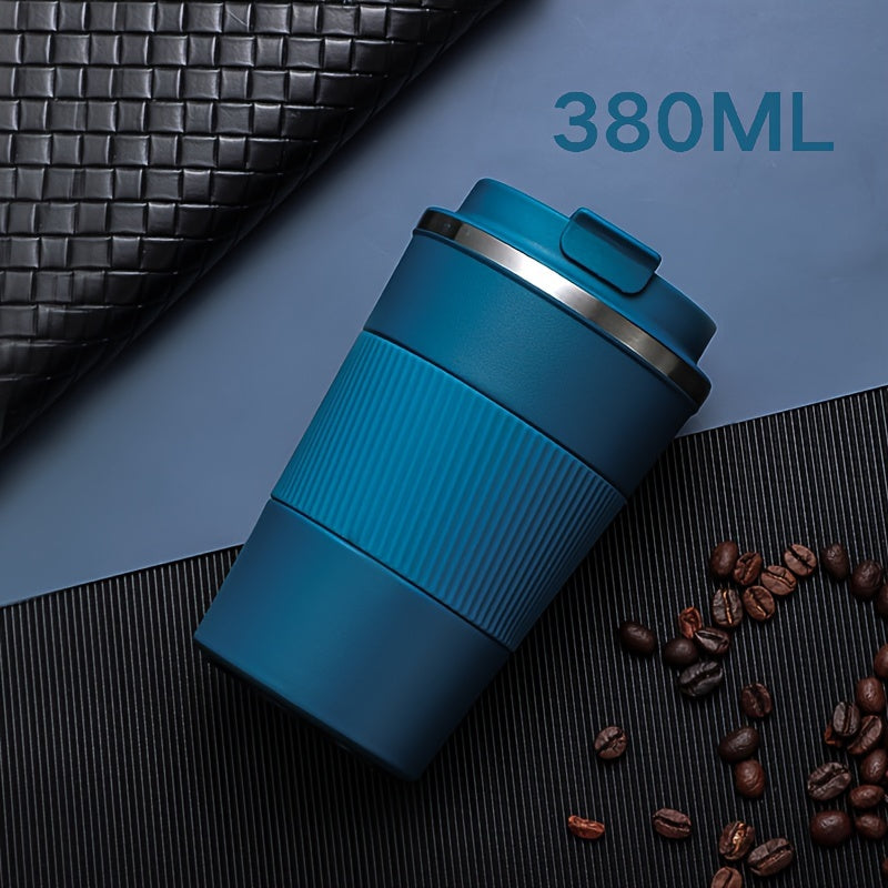 Stainless Steel Coffee Mug, Double-Walled Insulated Vacuum Flask, Leak-Proof Non-Slip Travel Thermal Cup for Hot and Cold Beverages, 380ml/510ml