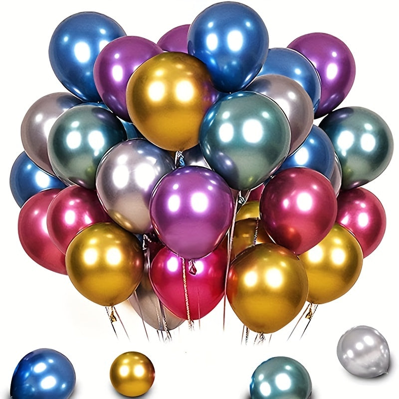 12.7 cm Mixed Color Metal Balloons - 100pcs with Glue Dot Roll for Party Decorations.