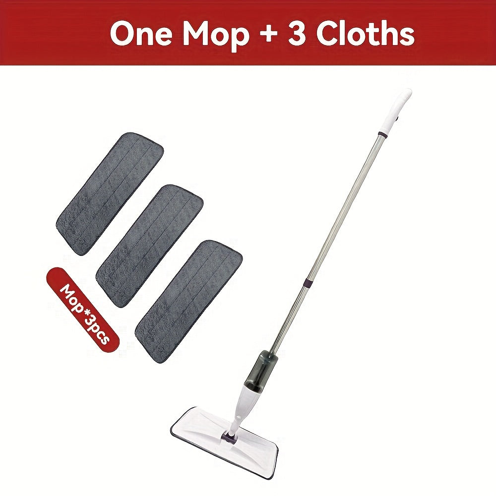 Set of Hands-Free Spray Mop - Made of Stainless Steel, Perfect for Cleaning Bedrooms, Living Rooms, Bathrooms, and Floors