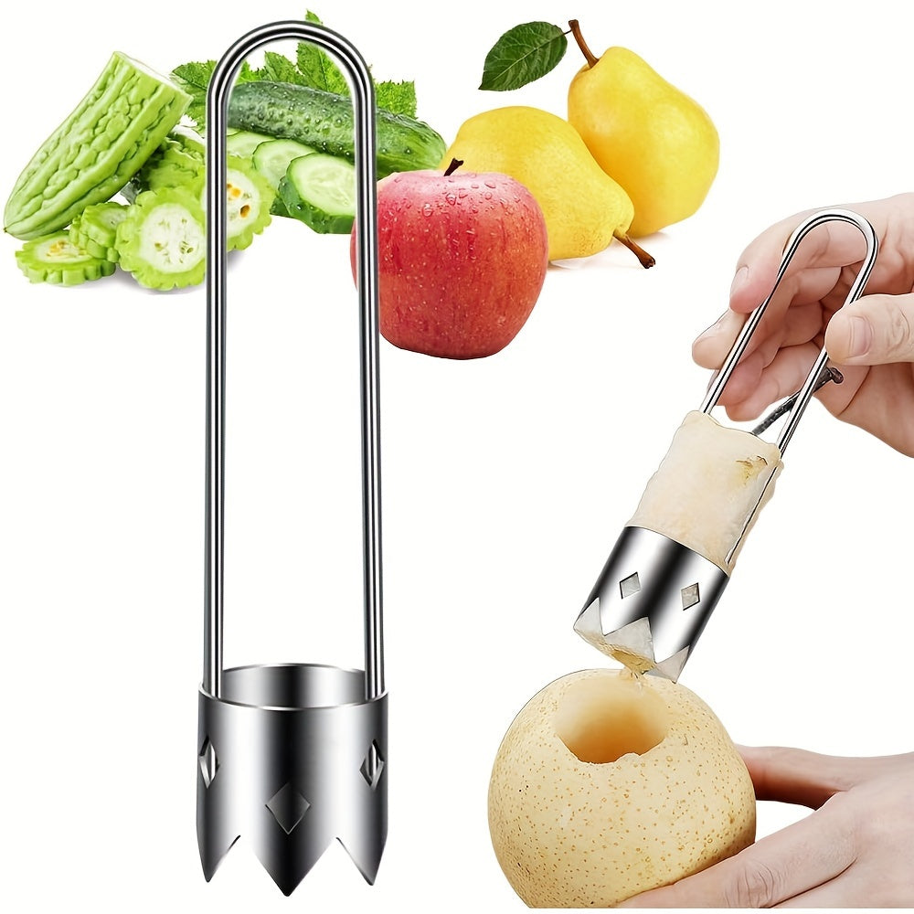 Multifunctional Stainless Steel Kitchen Gadget for Home Cooking - Easily Remove Seeds from Fruits and Vegetables with this Corer and Digging Tool