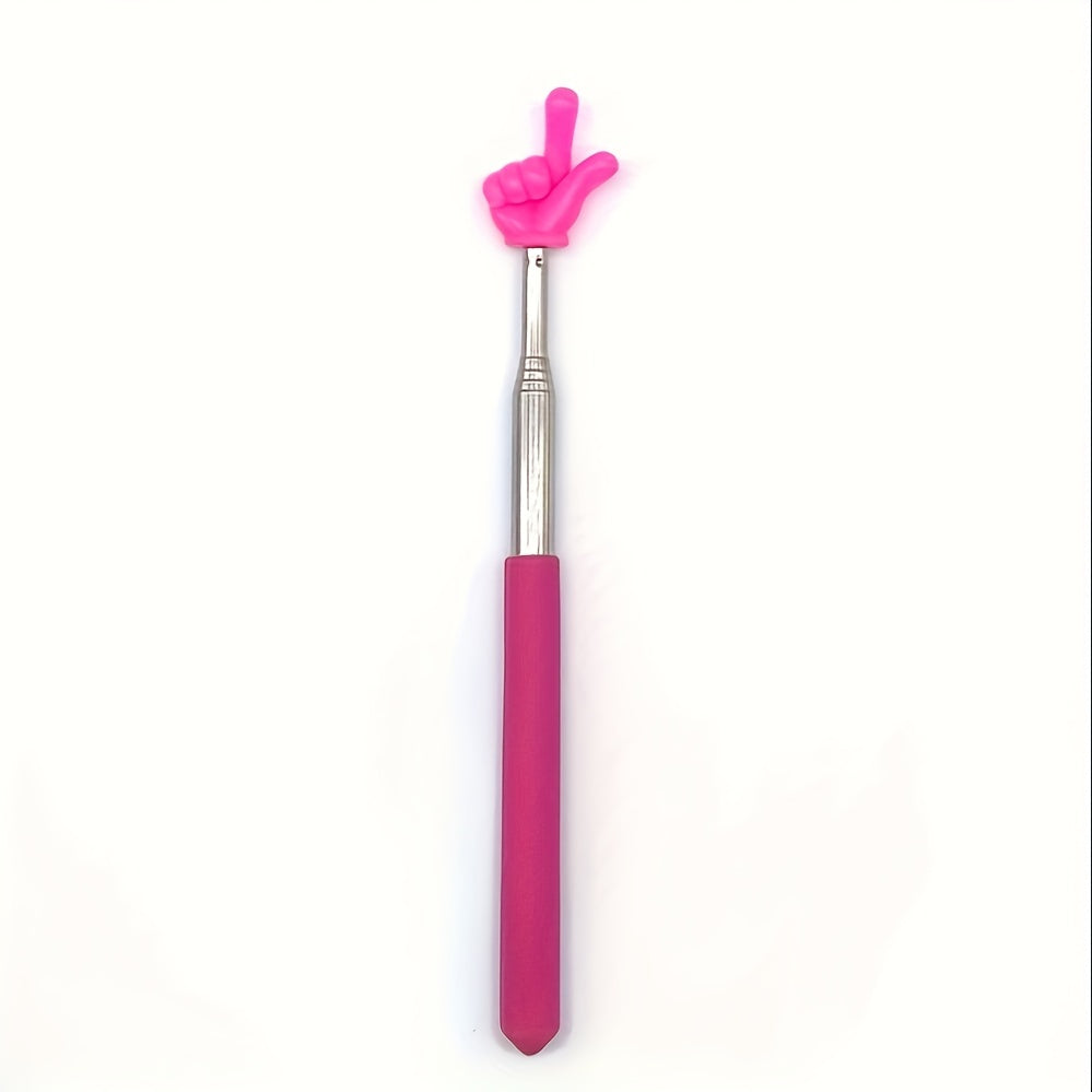 Telescopic Teacher Pointer with retractable stainless steel finger design for educators.