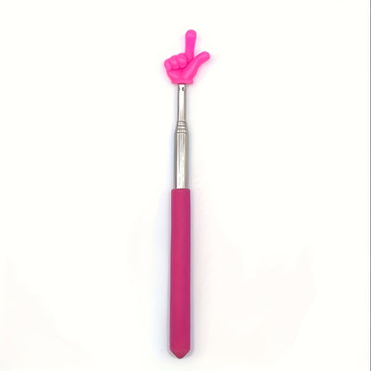 Telescopic Teacher Pointer with retractable stainless steel finger design for educators.