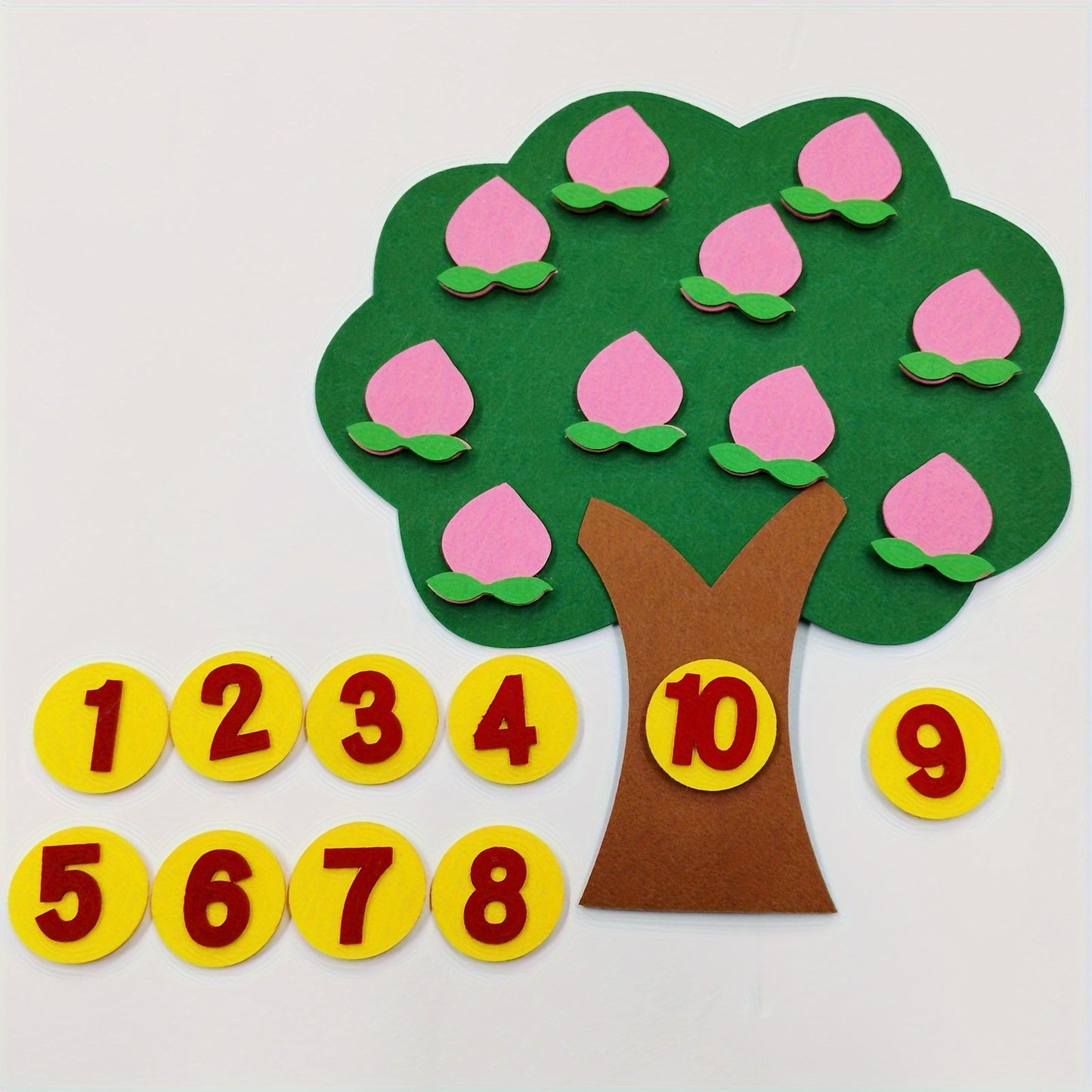 Educational Apple Tree Felt Board for Learning Numbers, Counting and Math Games for Kids in Preschool and Kindergarten, Includes Counters and Manipulatives for Hands-on Learning Fun