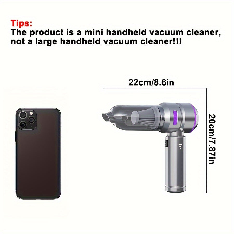 Get ready for back to school with the Suitu 100W High-Power Cordless Handheld Vacuum Cleaner! This portable 4-in-1 tool features 16000Pa suction and a rechargeable lithium battery for easy use. It also includes a dust brush and car detailing tool