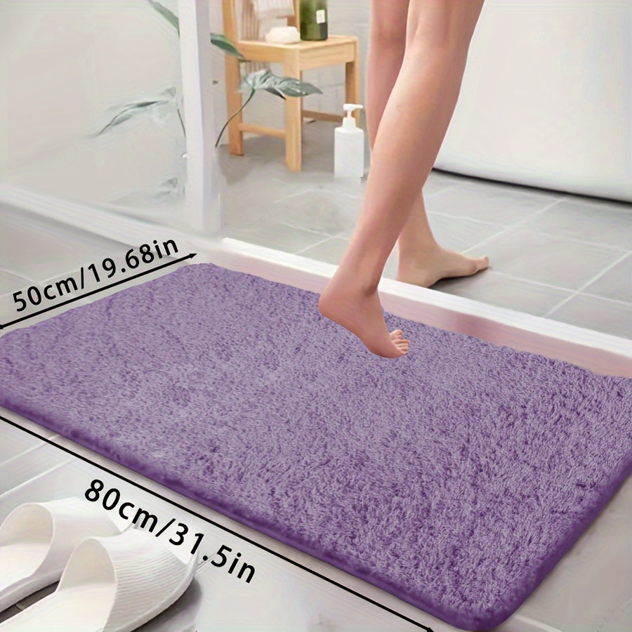 Ultra-soft bathtub mat with non-slip backing, absorbent and fade-resistant. Perfect for bathroom, laundry room, or entranceway.