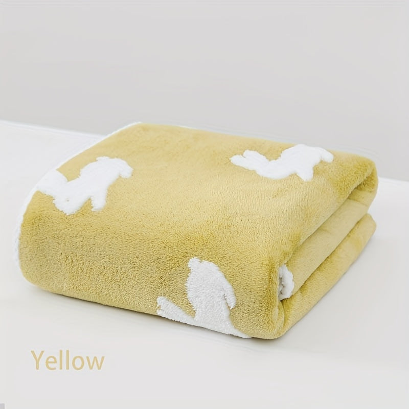 1pc Rabbit Jacquard Design Bath Towel, 69.98*139.98cm, Household Cute and Super Soft, Absorbent Bathroom Towel.