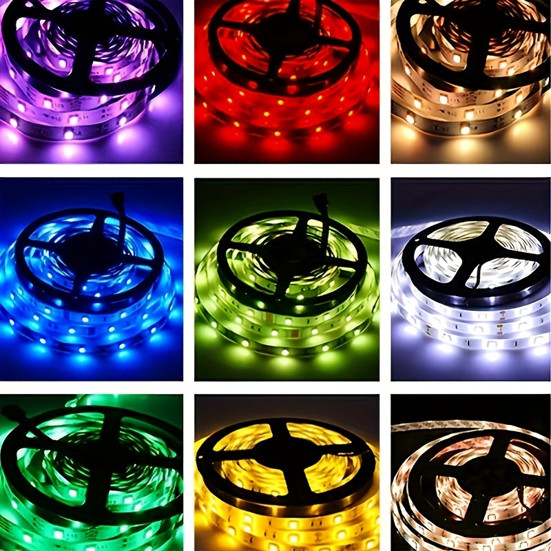 97.54cm USB-powered RGB LED strip with mini controller for bedroom, party, home decoration.