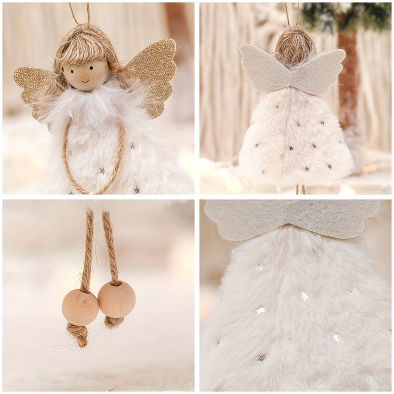 3pcs Christmas decoration pendant with creative doll charm, angel girl pendant, and Christmas tree ornament. Perfect for scene, festival, room, and office decor, as well as theme parties.