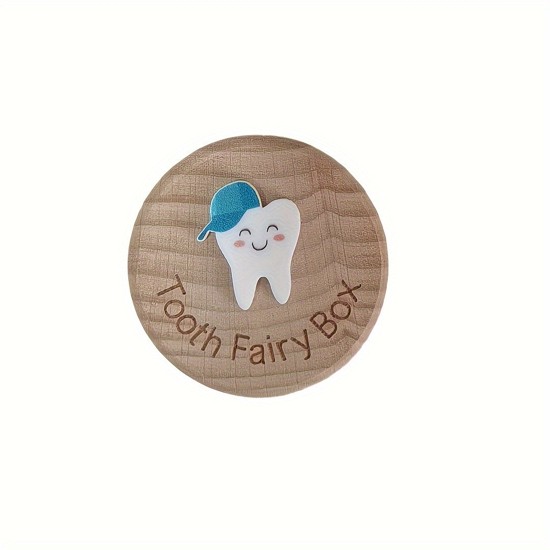 Children's Tooth Fairy Keepsake Box - Unisex Milk Teeth Storage Organizer made of natural wood. This Crude Wood box is perfect for storing your child's lost teeth. Suitable for ages 14 and up.