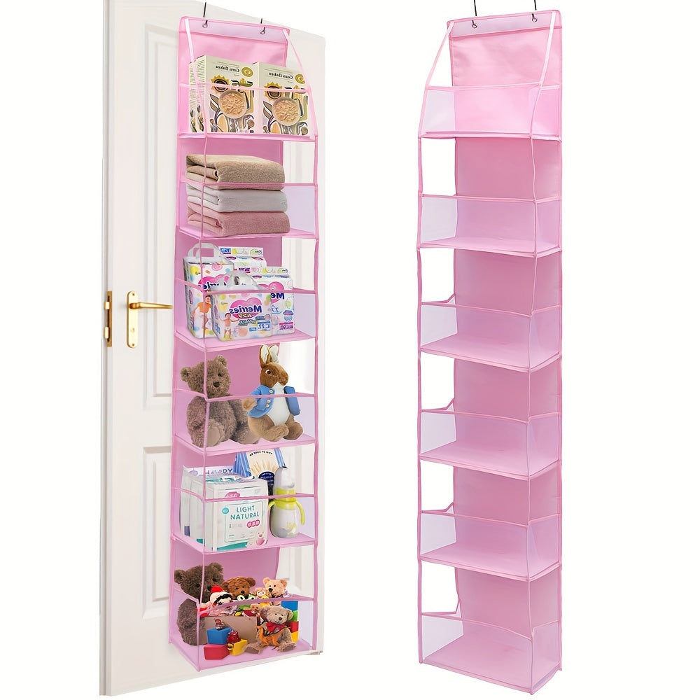 Multi-functional Over-the-Door Storage with 6 Spacious Pockets - Ideal for Storing Stuffed Animals, Clothing, Toys & Diapers in Nursery, Bedroom, or Bathroom.