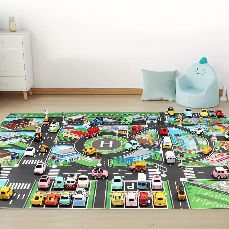 This large city transportation game map is an educational and interactive toy, perfect for children's game time and birthday gifts. It is not a floor mat carpet.