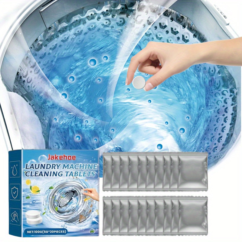 Jakehoe Laundry Machine Cleaning Tablets effectively deep clean and remove odors from both front-load and top-load washers.