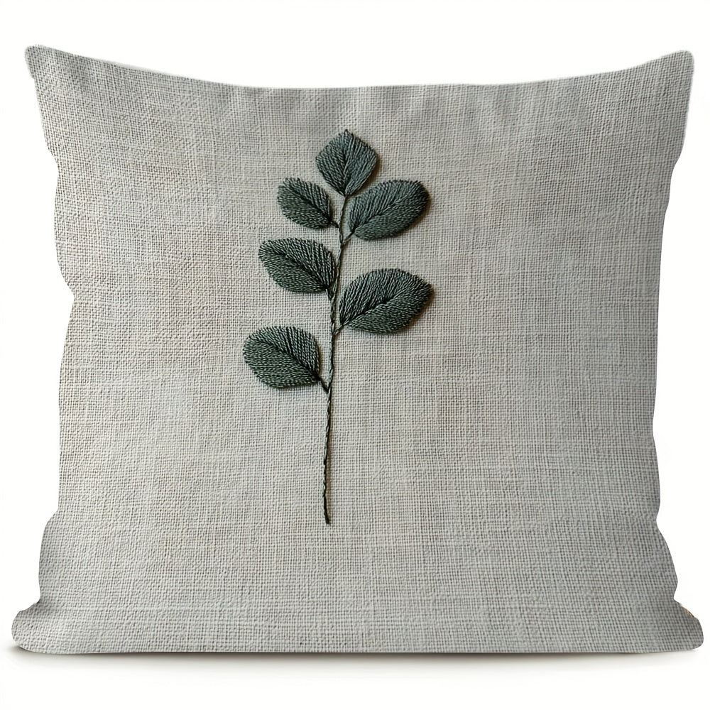 Get the Retro Leaves Embroidered Pillow Cover made with soft short plush polyester material for a luxurious feel. This square zippered cushion case features a double-sided design, making it perfect for home, office, and outdoor decor. Plus, it's easy to