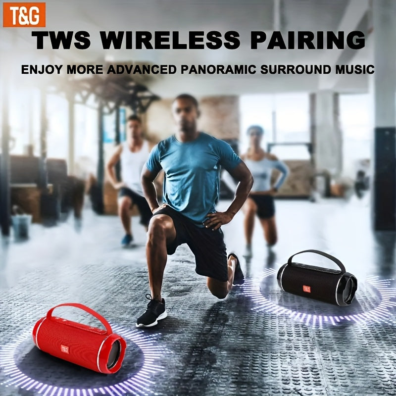 T&G TG116C is a portable wireless speaker with 5.0 surround sound, USB/TF/FM broadcast, and 10m connectivity. It has a rechargeable lithium battery with Type-C charging, making it a perfect