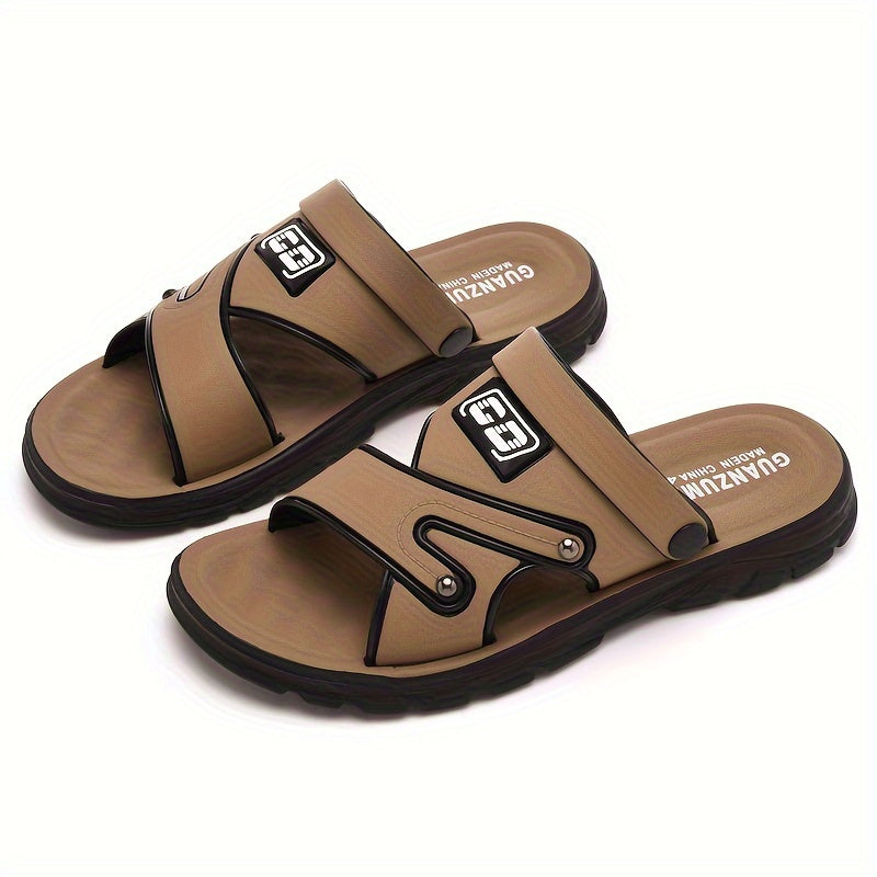 Casual men's sandals for summer outdoor wear with alphabet design and dual-purpose function.