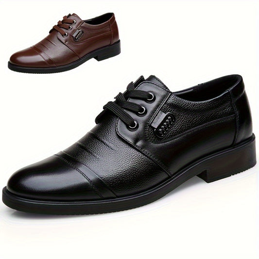 Quality leather Derby shoes with slip-resistant rubber soles for men.