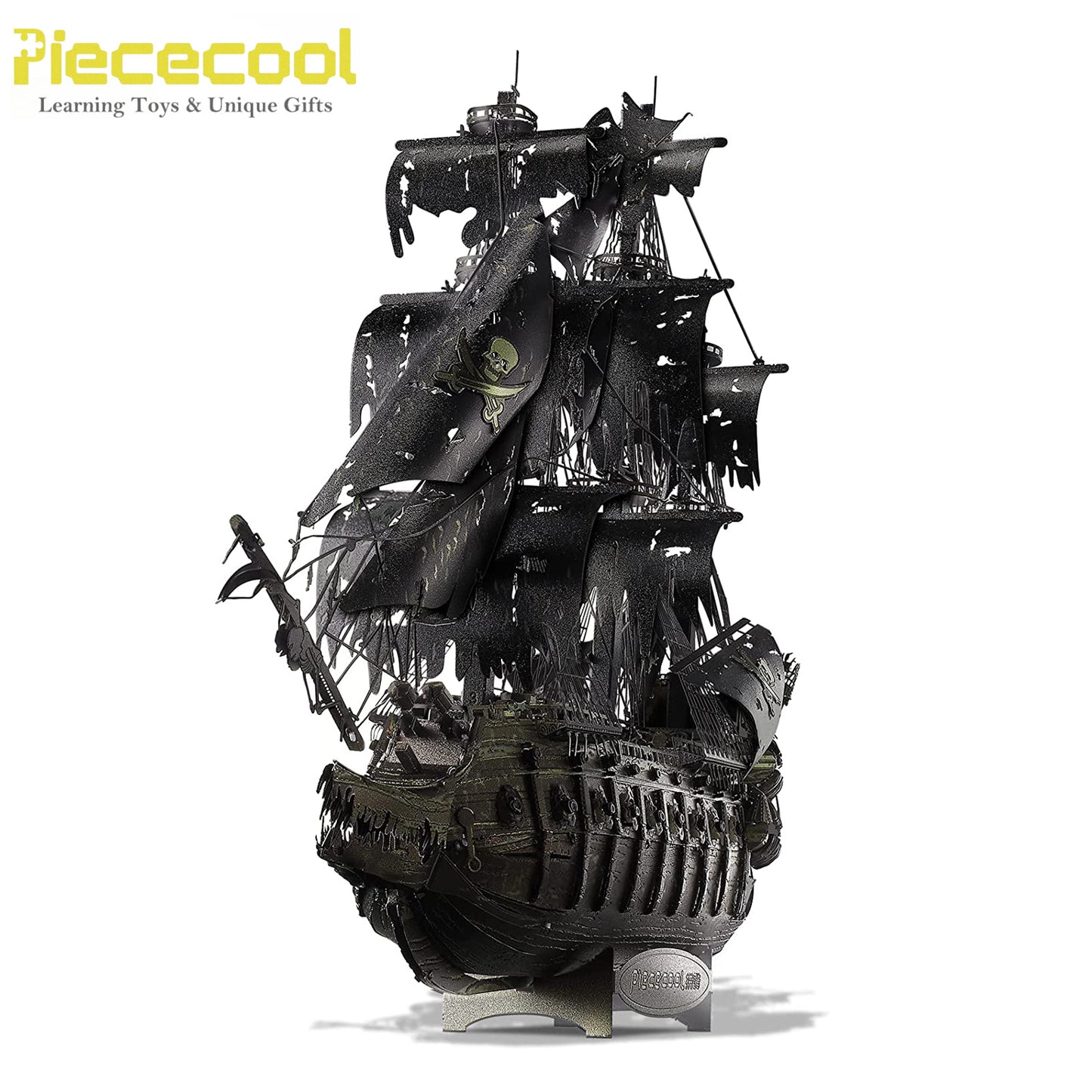 Piececool Metal 3D Puzzles for Adults, Flying Dutchman Pirate Ship Model Kit, DIY craft kit for family time, ideal birthday gift.