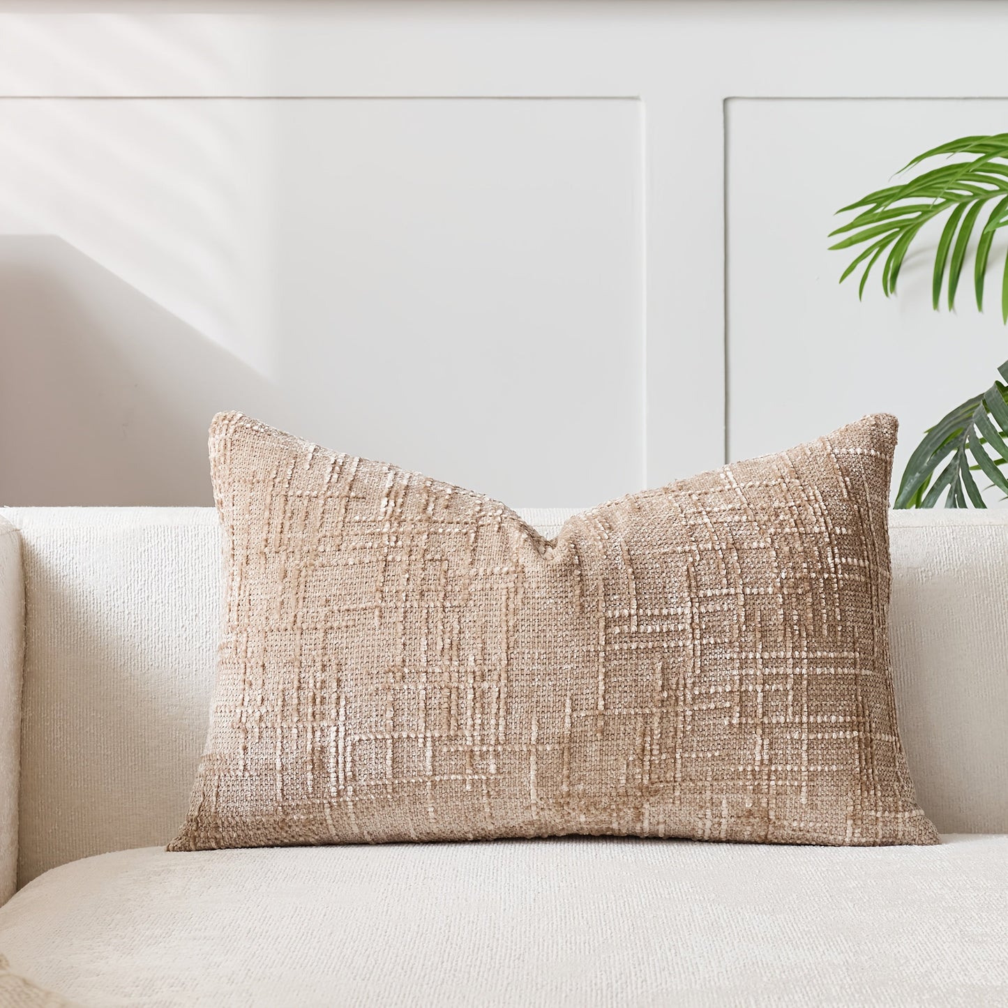 Add a Touch of Elegance with this Stylish Velvet Throw Pillow Cover - Featuring a Chic Bamboo-Inspired Striped Geometric Design, Ideal for Enhancing the Décor of Your Sofa and Bedroom. Easy to Clean with a Convenient Zip Closure, Suitable for Machine