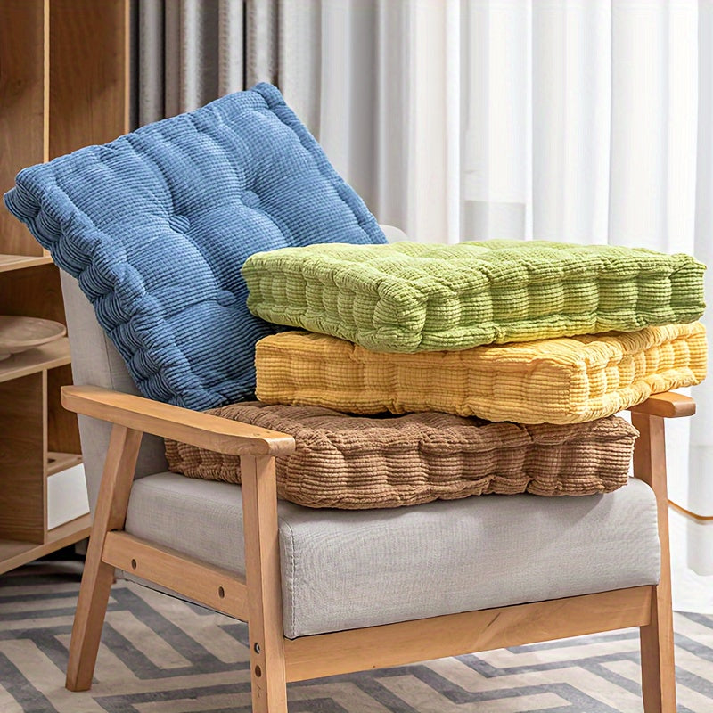 Soft and thick Tatami seat cushion for office, bedroom, and dining chair - round dandelion corduroy cushion for home decor.