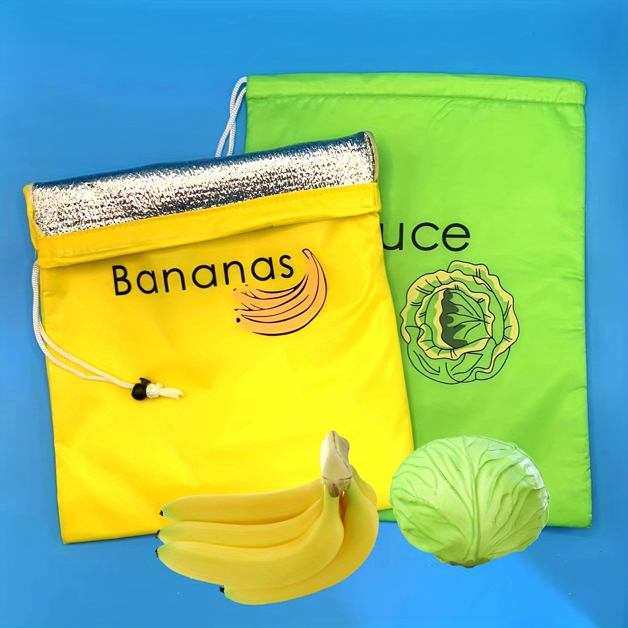 Fresh Produce Storage Bags: Banana and Lettuce Bags - Food Safe and Ideal for Organizing Fruits and Vegetables - 1 Piece