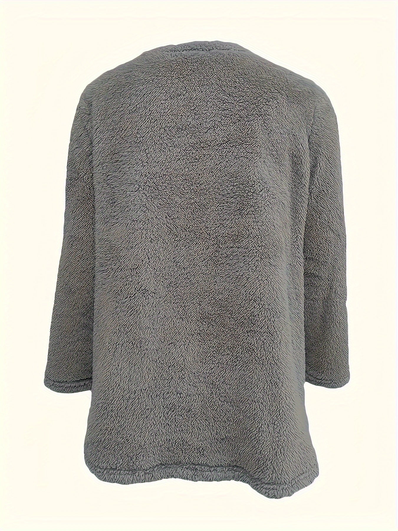 Soft teddy fleece pullover with pockets - cozy loungewear for women, machine washable.