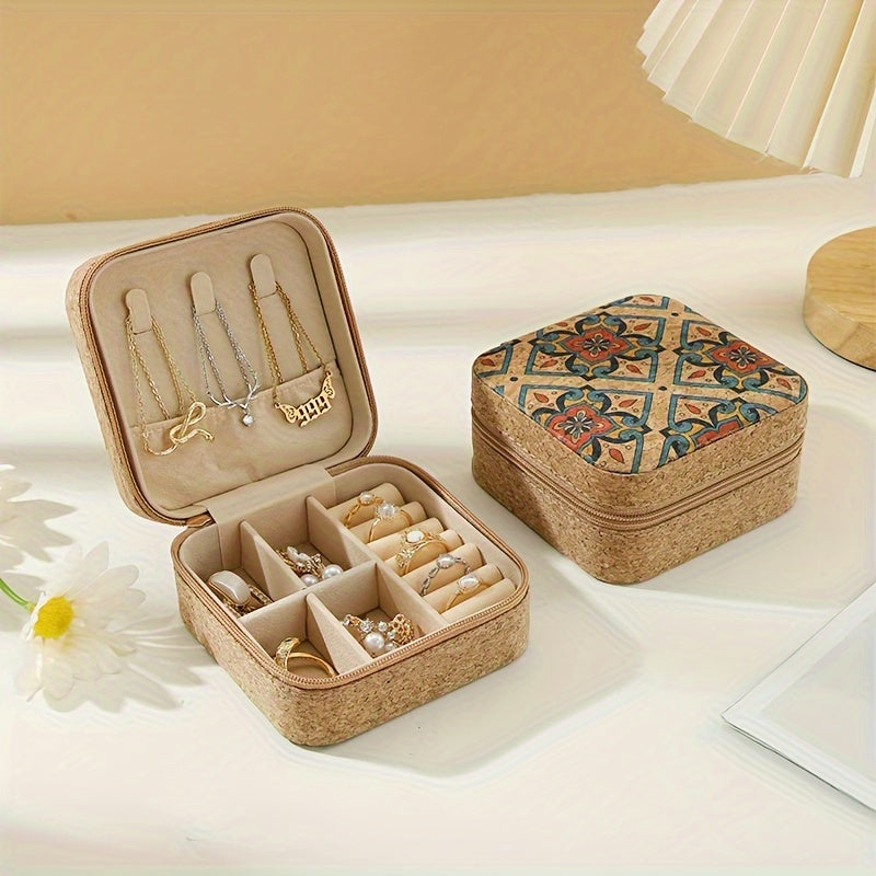 Antique jewelry box for travel or storage, premium cork material, perfect for gifting on Mother's Day.