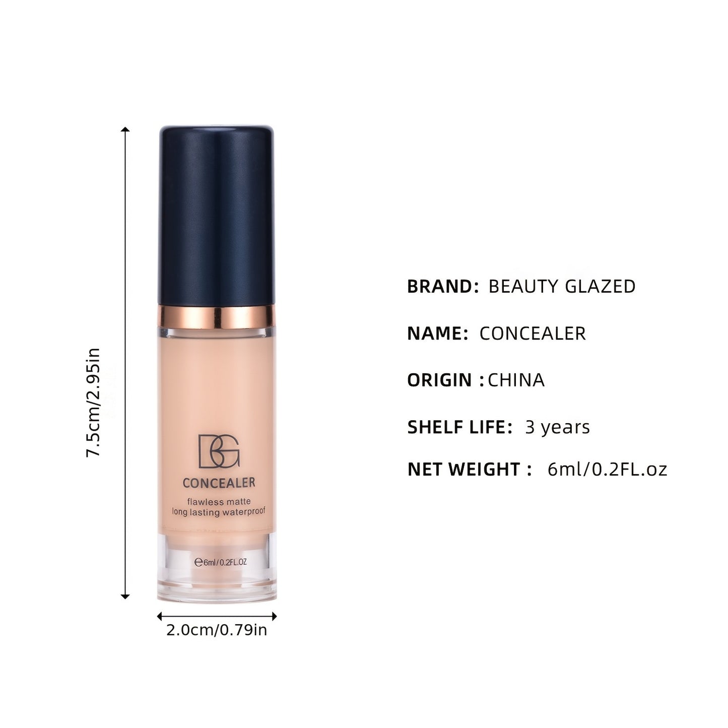 Concealer that moisturizes and covers dark circles and blemishes with long-lasting, waterproof formula. Suitable for all skin types.