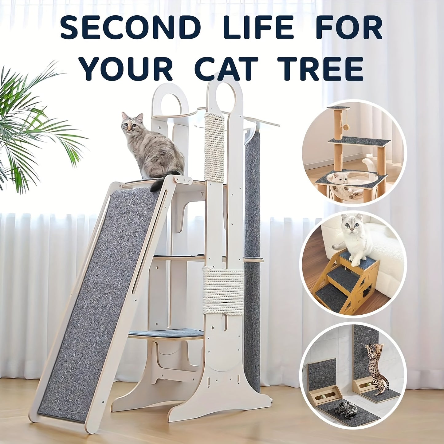 Scratch-resistant sofa protector for cats, made of polyester and plastic blend. Ideal for sofa, chair, and carpet protection against pet damage.