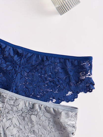 Three sets of sexy lace underwear panties for women, featuring a beautiful back design and sunflower suspenders, without a steel ring.