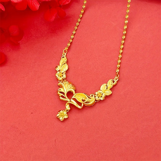 Luxurious and elegant 24K gold plated necklace set for women - A perfect gift for weddings, graduation, or any occasion. Versatile and ideal for teachers or any special event.