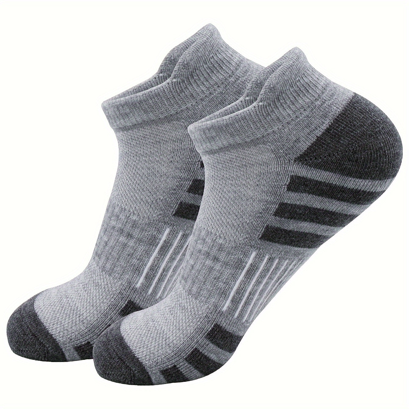 6 Pairs of Men's Crew Socks with Stripes - Casual and Comfortable, Polyester and Spandex blend, Hand wash or dry clean recommended.