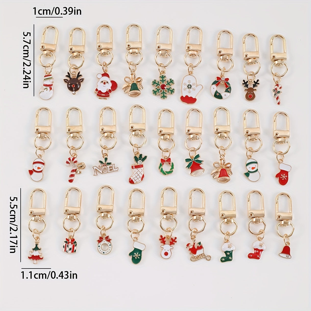 Get Festive with our Popular Choice: 27pcs Christmas Keychain Set featuring Charming Cartoon & Anime Charms. Made with Alloy and Lobster Clasp, these accessories are Perfect for adding holiday cheer to Women's Bags & Keys.